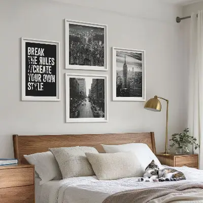 Moderní sada obrazů černobílá inspirace pro městské ulice