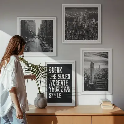 Moderní sada obrazů černobílá inspirace pro městské ulice
