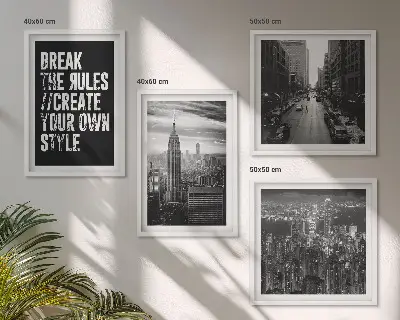Moderní sada obrazů černobílá inspirace pro městské ulice