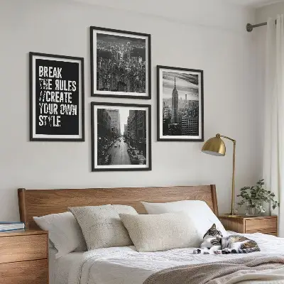 Moderní sada obrazů černobílá inspirace pro městské ulice