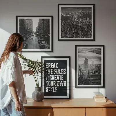 Moderní sada obrazů černobílá inspirace pro městské ulice