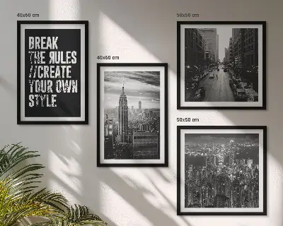 Moderní sada obrazů černobílá inspirace pro městské ulice
