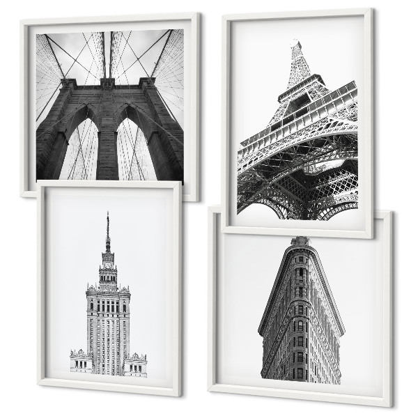 Dekorativní sada obrazů Architektura černobílý minimalismus