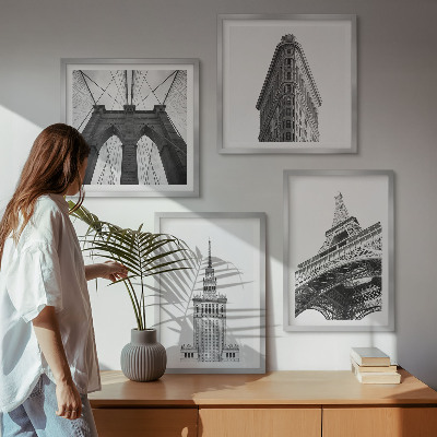 Dekorativní sada obrazů Architektura černobílý minimalismus
