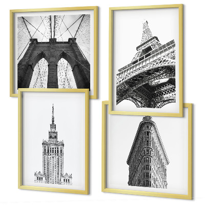 Dekorativní sada obrazů Architektura černobílý minimalismus