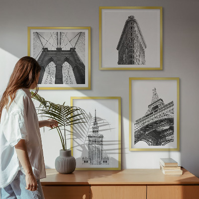 Dekorativní sada obrazů Architektura černobílý minimalismus