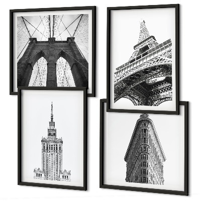 Dekorativní sada obrazů Architektura černobílý minimalismus