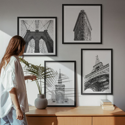 Dekorativní sada obrazů Architektura černobílý minimalismus