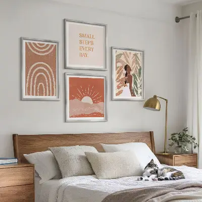 Moderní sada obrazů boho abstraktní tvary