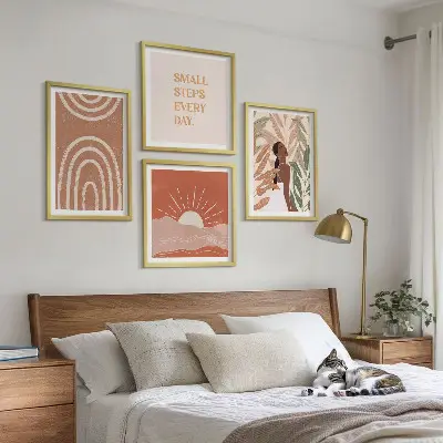 Moderní sada obrazů boho abstraktní tvary