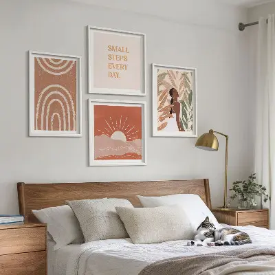 Moderní sada obrazů boho abstraktní tvary