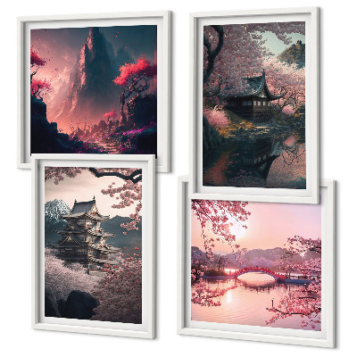 Moderní sada obrazů Fantastické krajiny Japonska