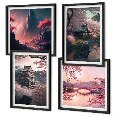 Moderní sada obrazů Fantastické krajiny Japonska
