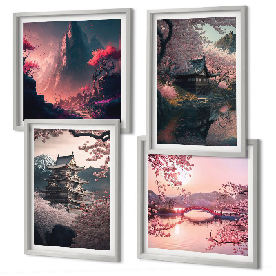Moderní sada obrazů Fantastické krajiny Japonska