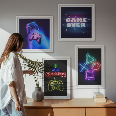 Moderní sada obrazů Gamepady, ikona hráče s titulky