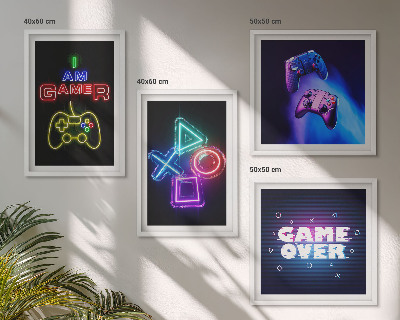 Moderní sada obrazů Gamepady, ikona hráče s titulky