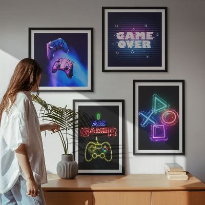 Moderní sada obrazů Gamepady, ikona hráče s titulky