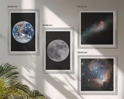Moderní sada obrazů galaxie vesmír a měsíc