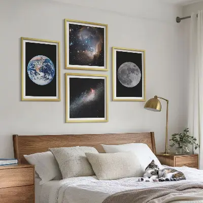 Moderní sada obrazů galaxie vesmír a měsíc