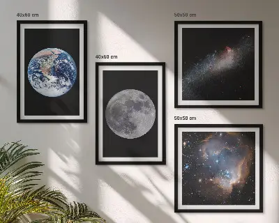 Moderní sada obrazů galaxie vesmír a měsíc