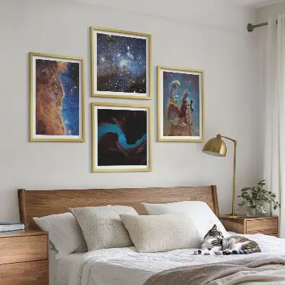 Dekorativní sada obrazů vesmírné krajiny galaxií