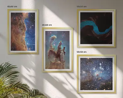 Dekorativní sada obrazů vesmírné krajiny galaxií