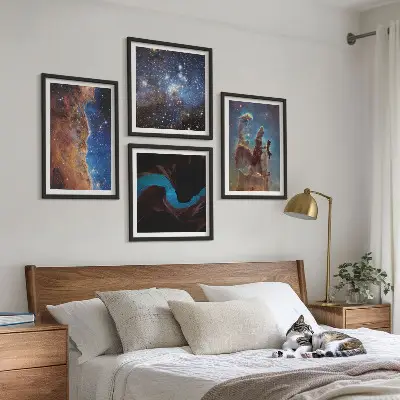 Dekorativní sada obrazů vesmírné krajiny galaxií