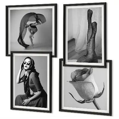 Moderní sada obrazů stylové portréty elegantních žen