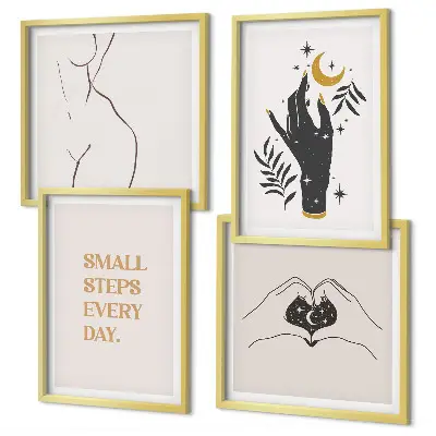 Minimalistické boho ilustrace moderní sada obrazů
