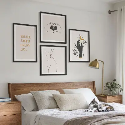 Minimalistické boho ilustrace moderní sada obrazů