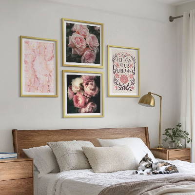 Moderní sada obrazů Vintage růže mramorové sny