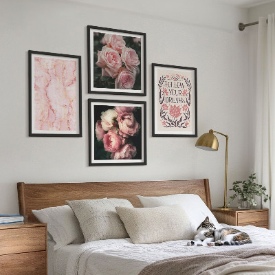 Moderní sada obrazů Vintage růže mramorové sny