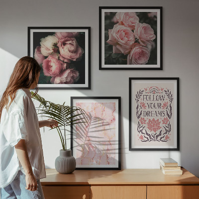Moderní sada obrazů Vintage růže mramorové sny