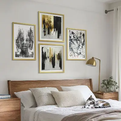 Sada moderních obrazů kontrastní abstraktní portréty