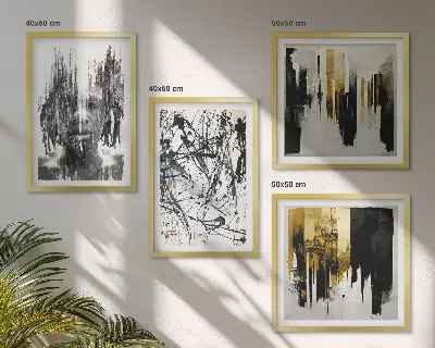 Sada moderních obrazů kontrastní abstraktní portréty