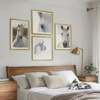Dekorativní sada obrazů bílí koně