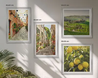 Dekorativní sada obrazů okouzlující uličky s květy citronu