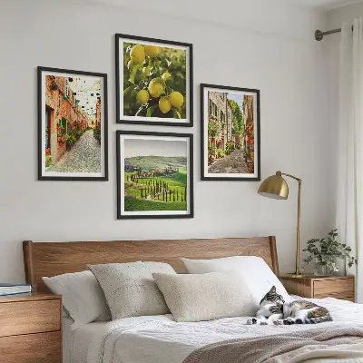 Dekorativní sada obrazů okouzlující uličky s květy citronu
