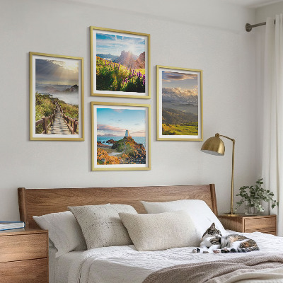 Moderní sada obrazů Horské květiny nebeská cesta