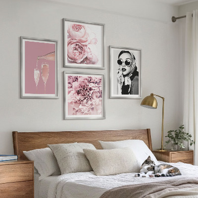Dekorativní sada obrazů Květiny pivoňky růže elegance