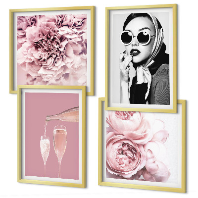 Dekorativní sada obrazů Květiny pivoňky růže elegance