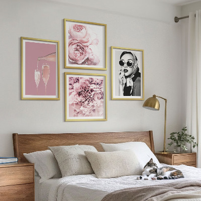 Dekorativní sada obrazů Květiny pivoňky růže elegance