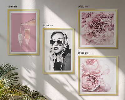 Dekorativní sada obrazů Květiny pivoňky růže elegance