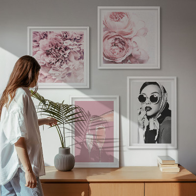 Dekorativní sada obrazů Květiny pivoňky růže elegance