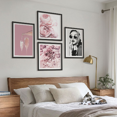 Dekorativní sada obrazů Květiny pivoňky růže elegance