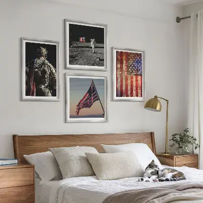 Moderní sada obrazů s motivem americké vlajky