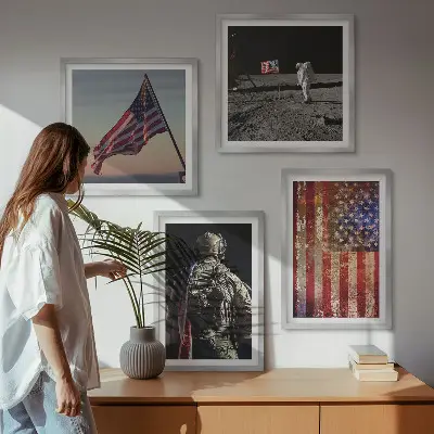 Moderní sada obrazů s motivem americké vlajky