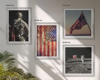 Moderní sada obrazů s motivem americké vlajky