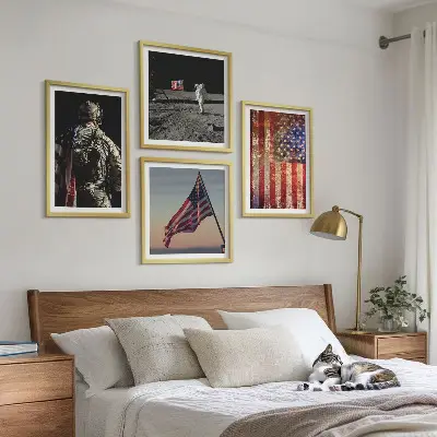 Moderní sada obrazů s motivem americké vlajky