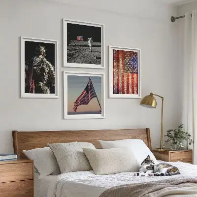 Moderní sada obrazů s motivem americké vlajky